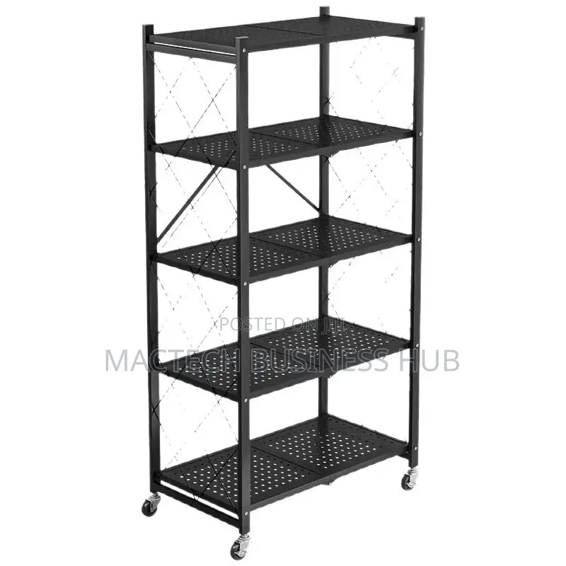 Folding Metal Shelving Unit -5 Tiers