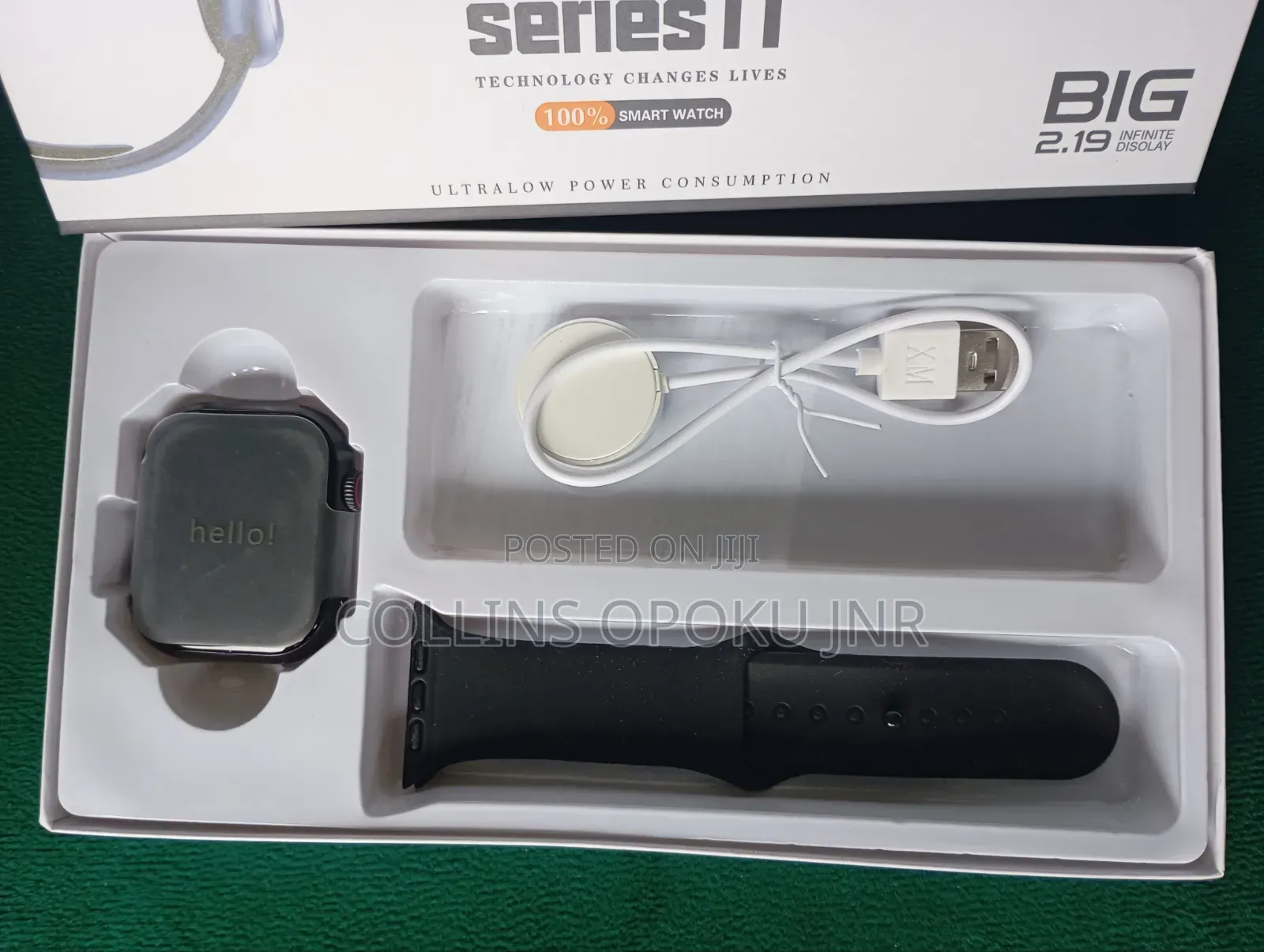 Smart Watch Series 11 Big Display Bluetooth Call Fitness Watch - Black