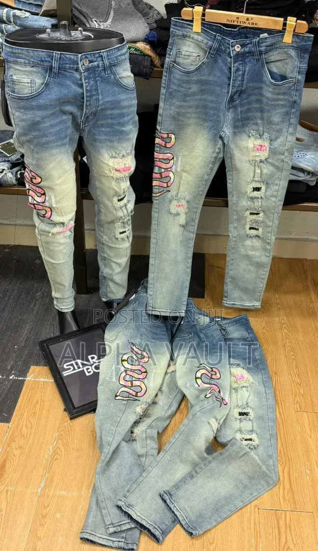 Men's Distressed Jeans-Alpha Vault