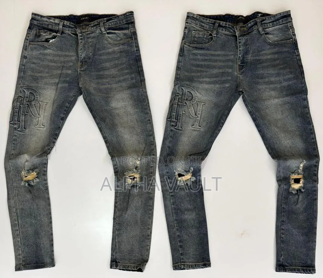 Men's Distressed Jeans-Alpha Vault