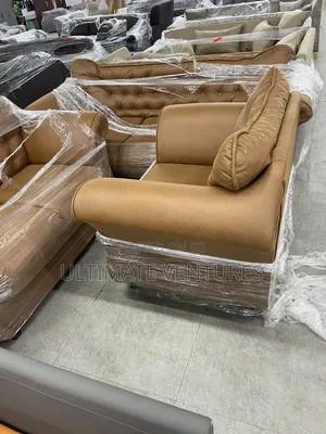 3-Seater + 2-Seater Tan Leather Sofa Set With Back Cushions
