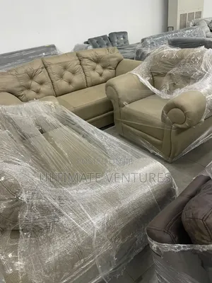 Beige 3-Piece Sofa Set - Rolled Arm Design With Cushions