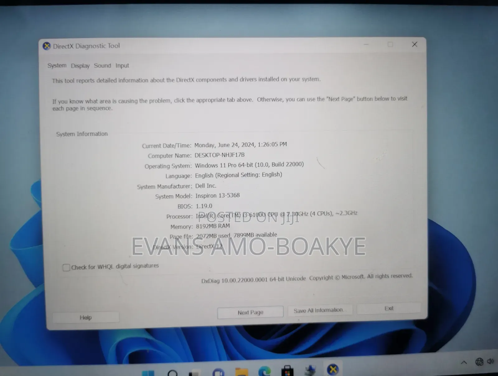 Laptop Dell Inspiron 13 5368 8GB Intel Core i3 HDD 500GB