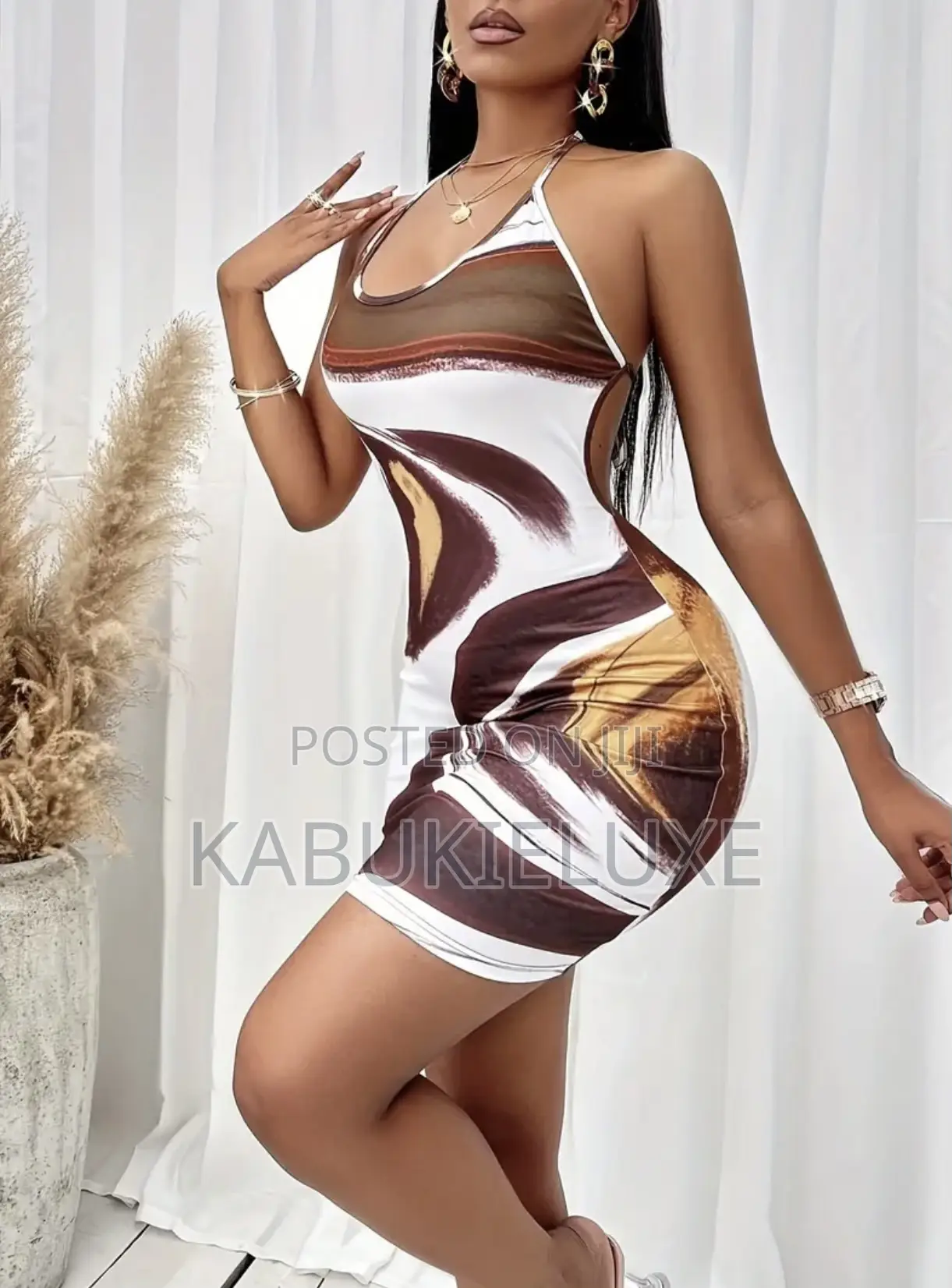 Backless Halter Bodycon Mini Dress
