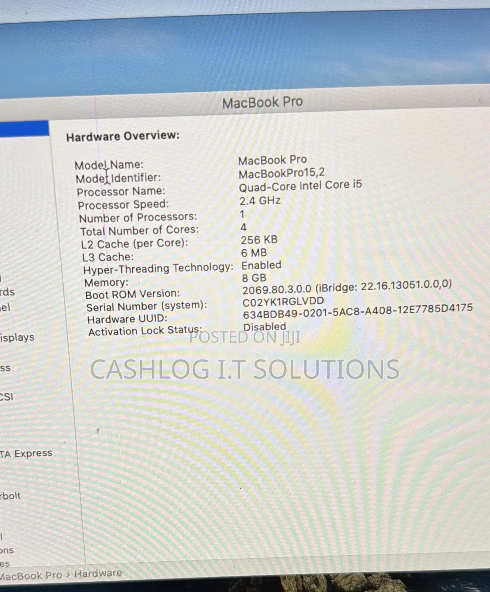 Laptop Apple MacBook Pro 2018 8GB Intel Core i5 SSD 512GB