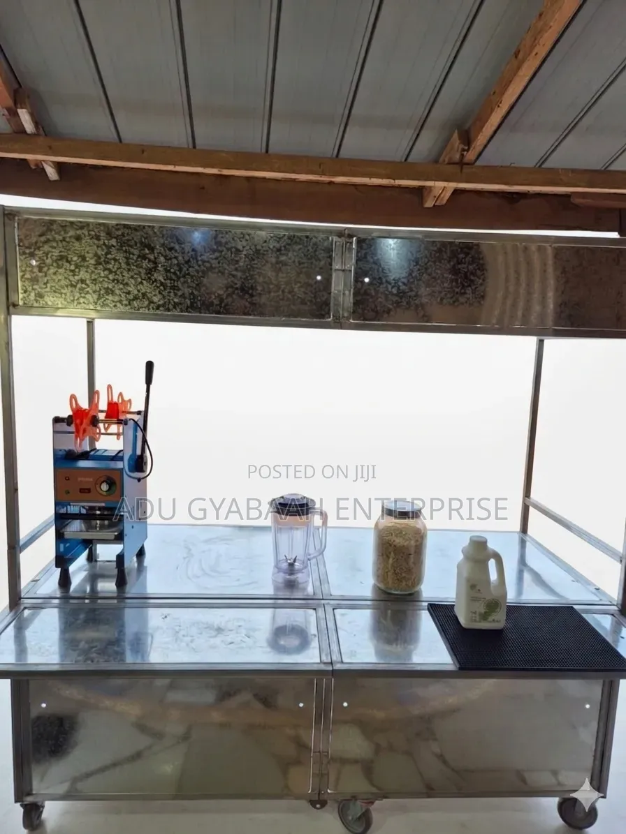 Stainless Steel Movable Food Vending Cart/Kiosk - Foldable
