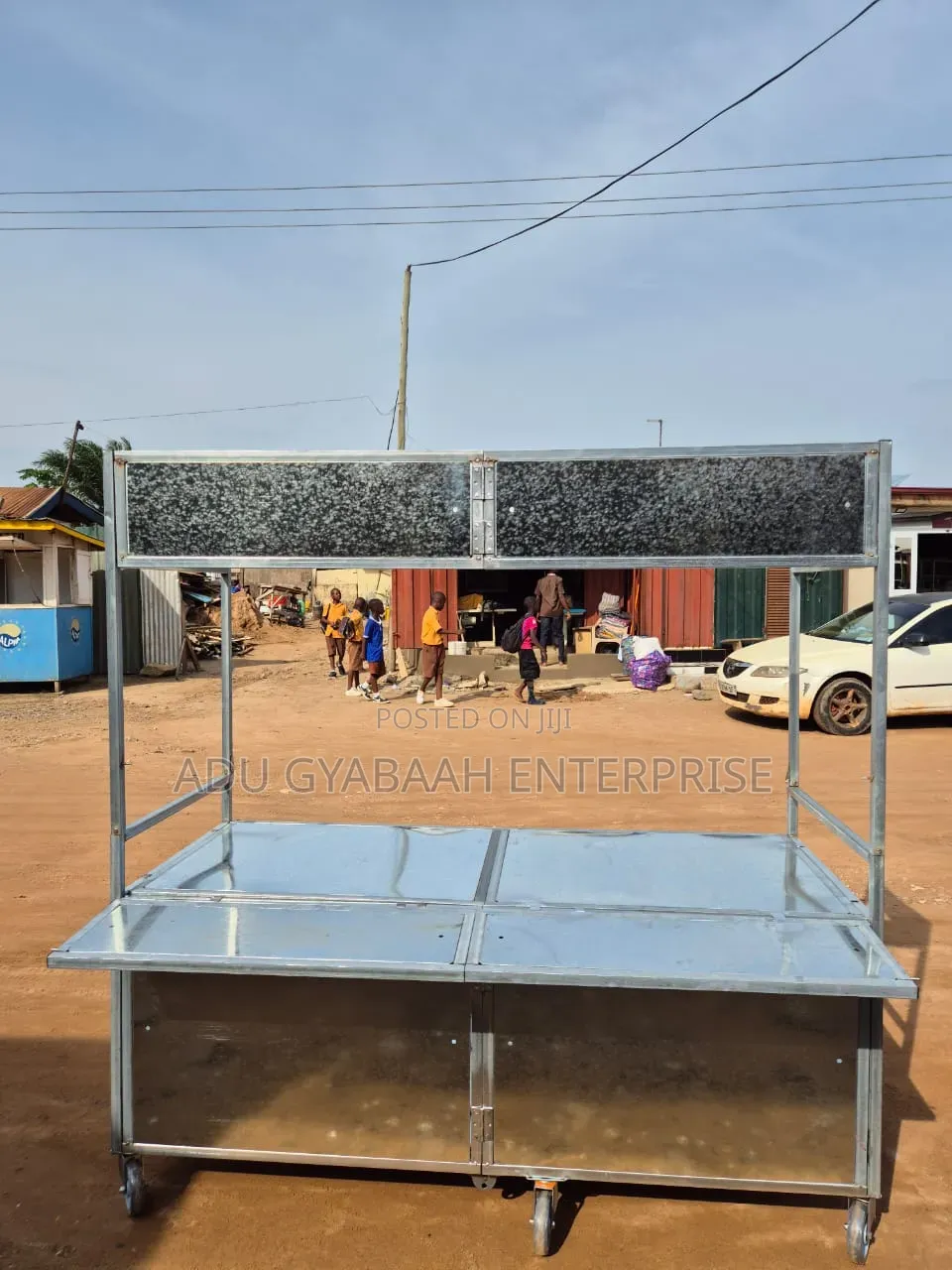 Stainless Steel Movable Food Vending Cart/Kiosk - Foldable