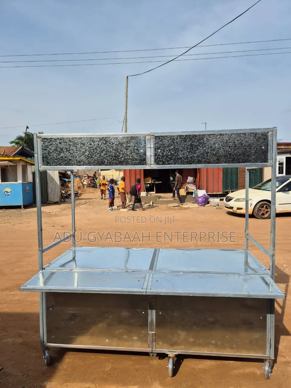 Stainless Steel Movable Food Vending Cart/Kiosk - Foldable