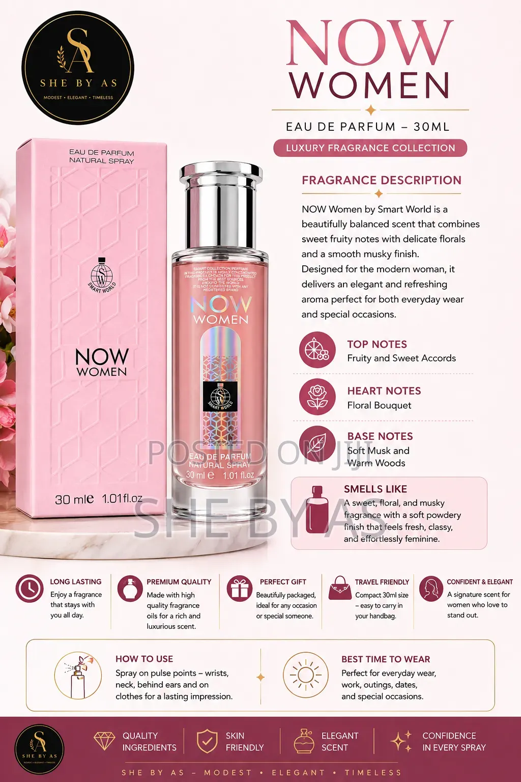 She by as - Luxury Eau De Parfum for Women – Long Lasting Elegant
