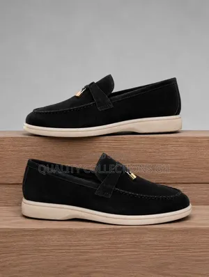 Loro Piana Charms Black Loafers