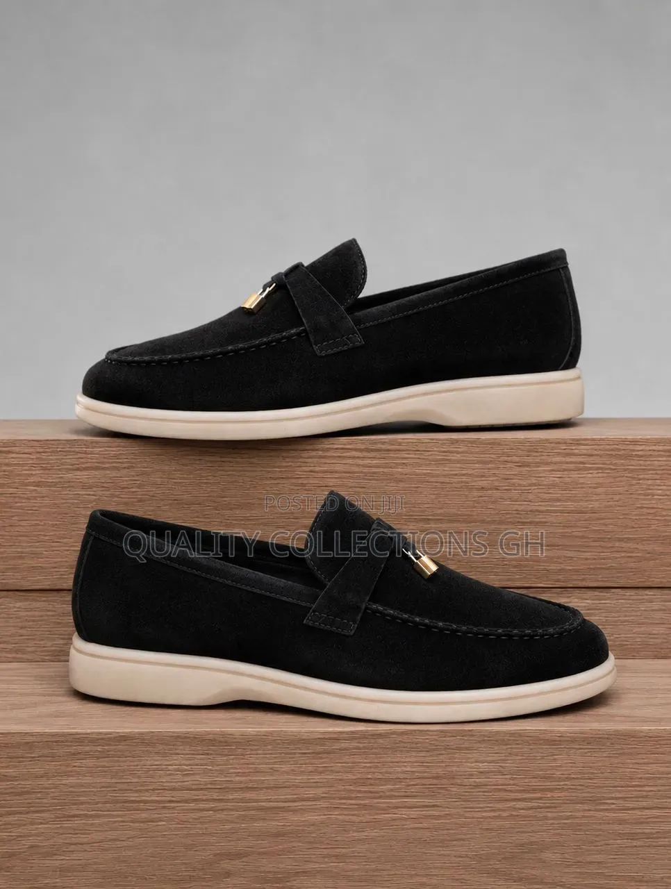 Loro Piana Charms Black Loafers
