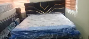 Foreign King Size Mattress and Bed Frame With Side Drawer