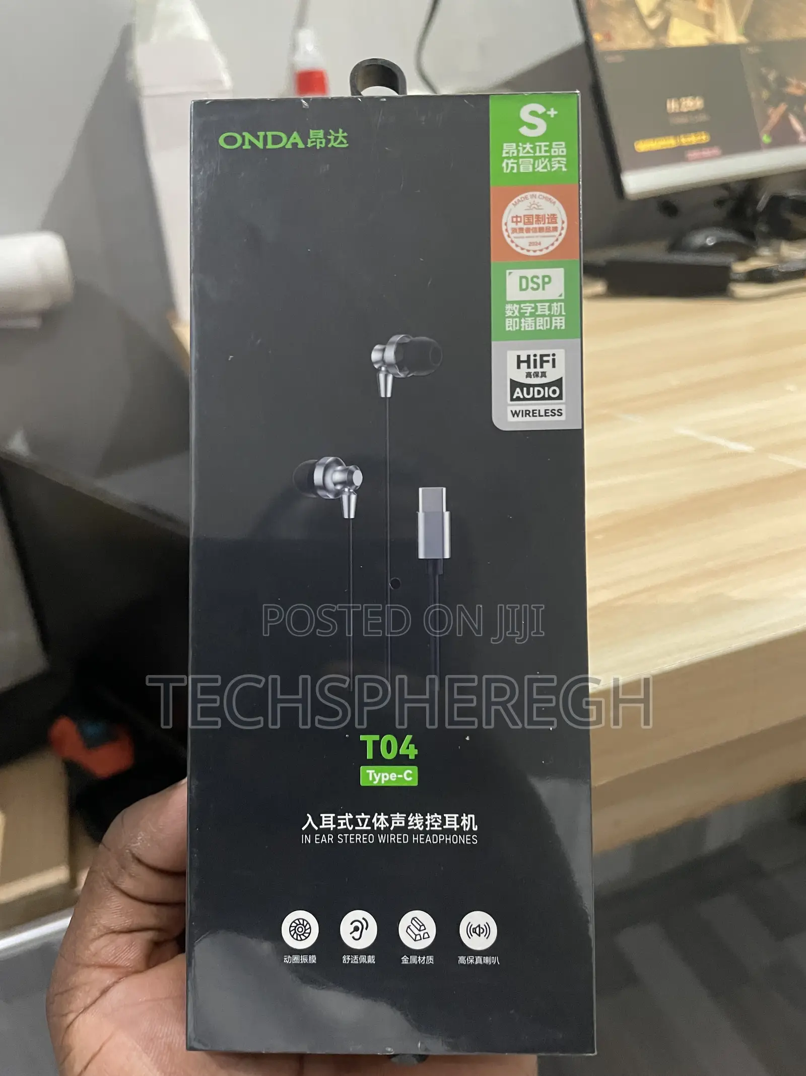 Onda T04 Type-C in-Ear Wired Headphones – Brand New Hifi Stereo Audio