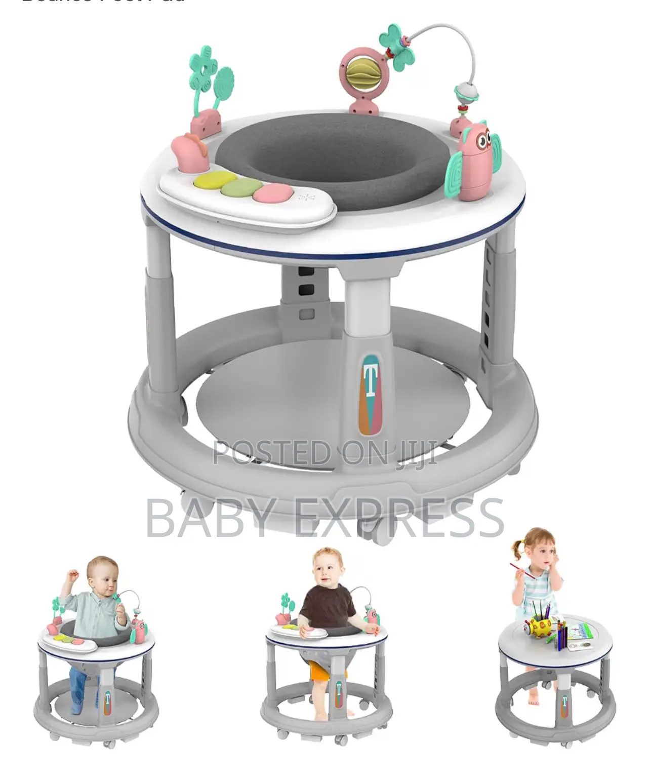Baby Walker With Adjustableheight,Removable Tray for Feeding,Has Music