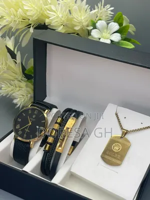 Rolex Watch, Necklace Bracelet Set for Men – Complete Gift Set