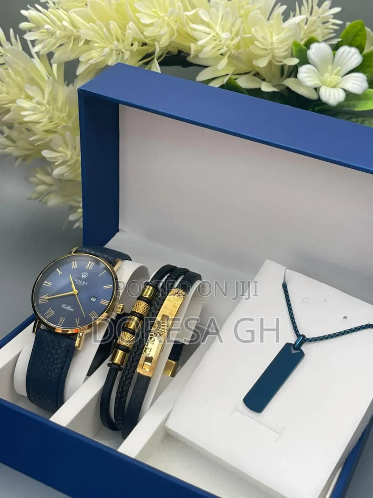 Rolex Watch, Necklace Bracelet Set for Men – Complete Gift Set