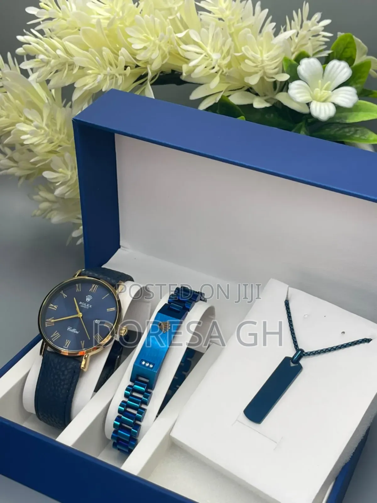 Rolex Watch, Necklace Bracelet Set for Men – Complete Gift Set