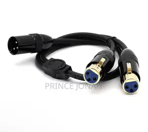 Lokeke 0.5m Y Splitter Adapter Xlr Male To Dual Xlr Female 3pin Cable
