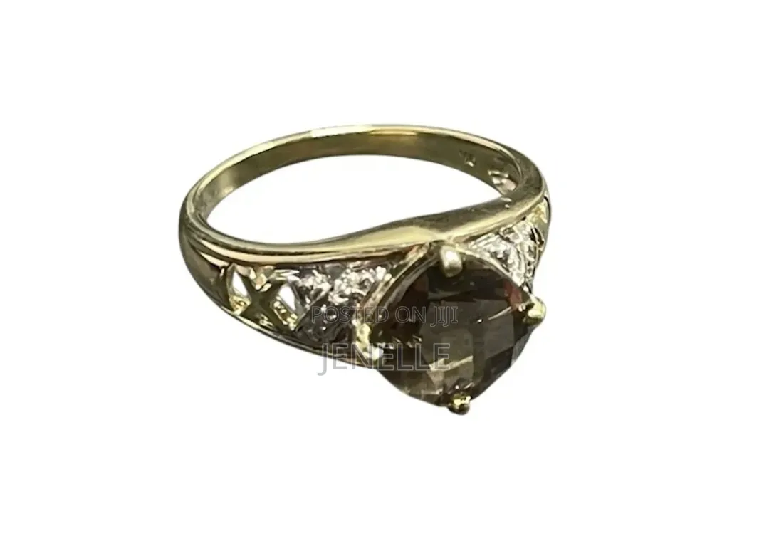 9ct Gold Unisex Smokey Quartz Ring
