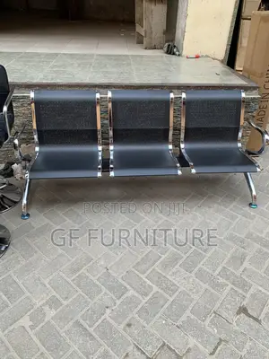 Durable Stylish 3-Seater Blue Reception Bench
