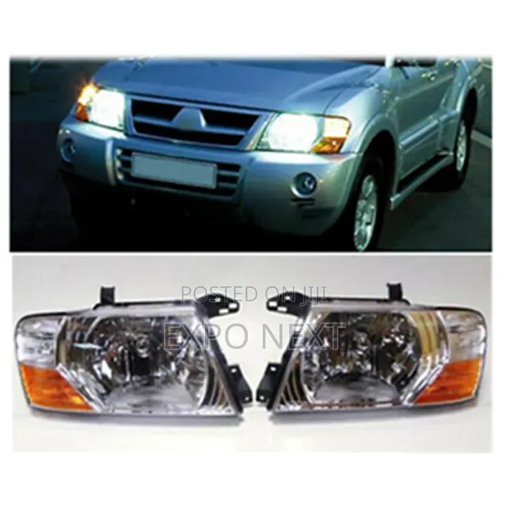 Mitsubishi Pajero Montero Headlight Chrome 2000-2006 Plastic Abs