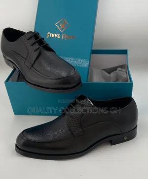 Steve Riots Black Leather Shoe