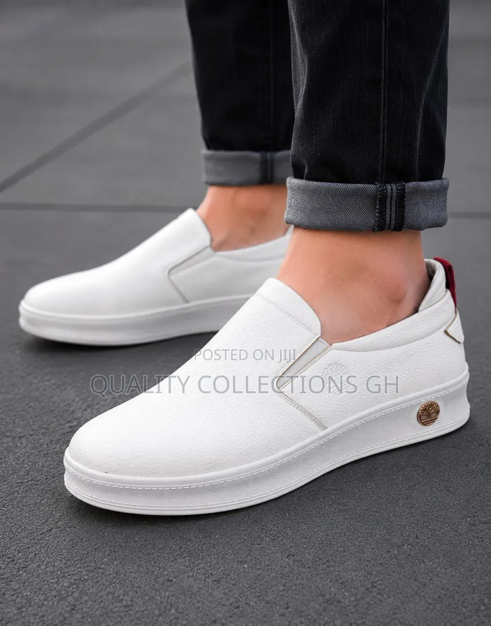White Timberland Leather