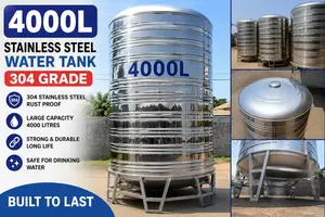 4000l 304 Stainless Steel Water Tank Rust Free Heavy Duty