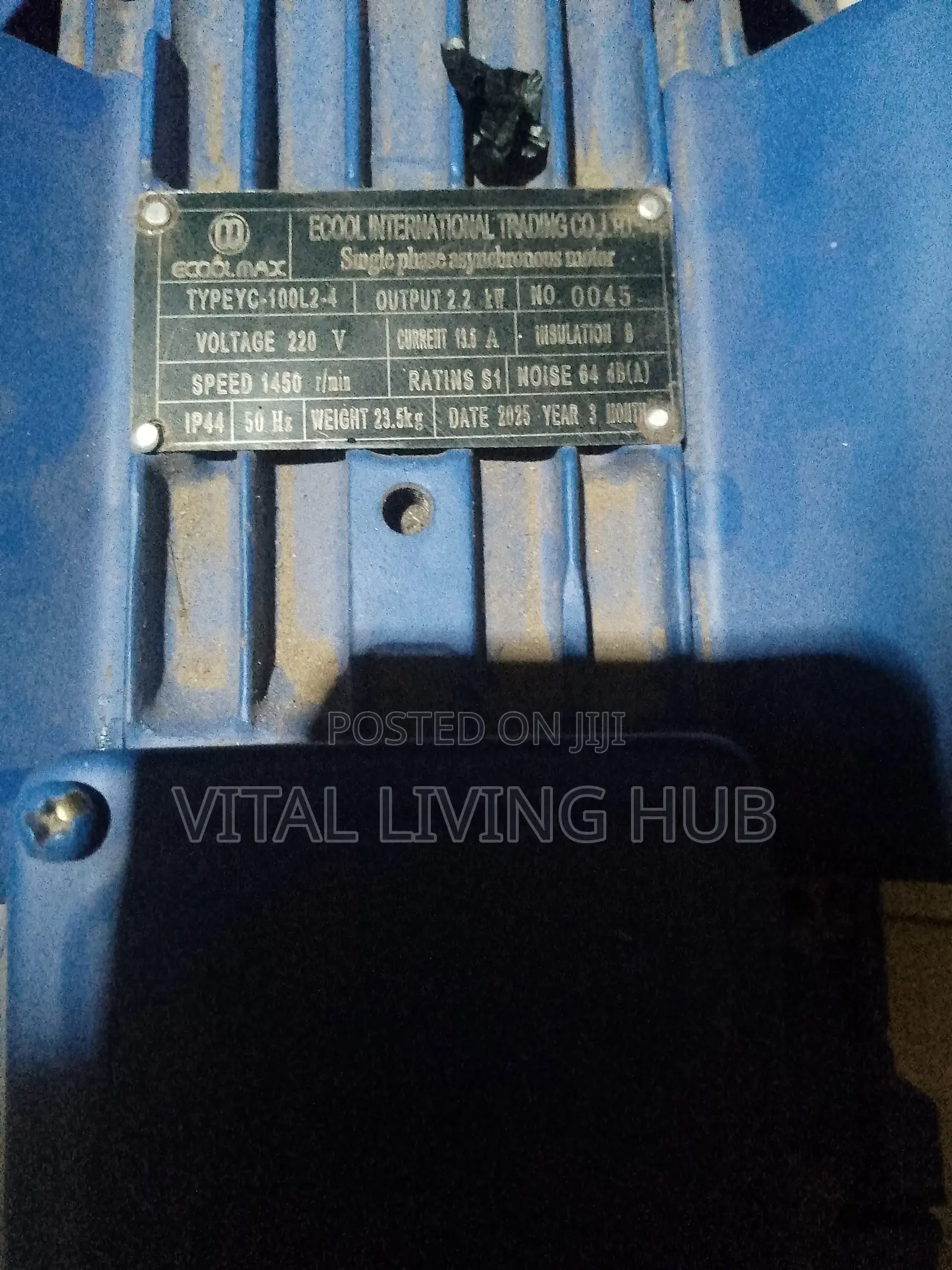 Single Phrase 3hp Electric Motor 220v+Pulley-Accra-Washing Bay