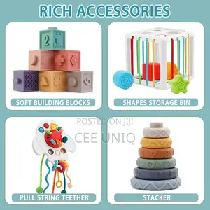 Safe Stacked Silicone Soft Baby Tooth Toys