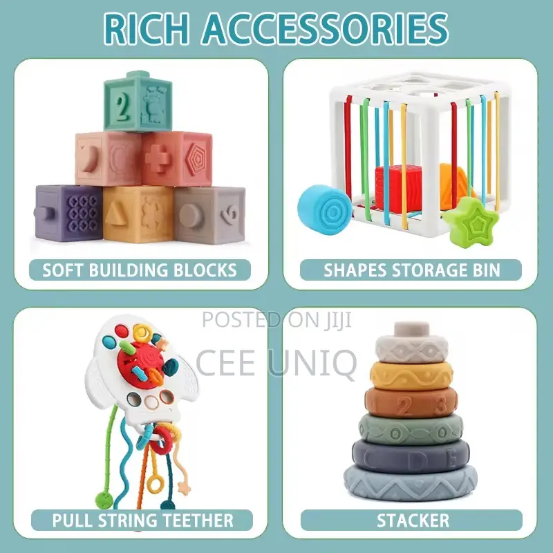 Safe Stacked Silicone Soft Baby Tooth Toys