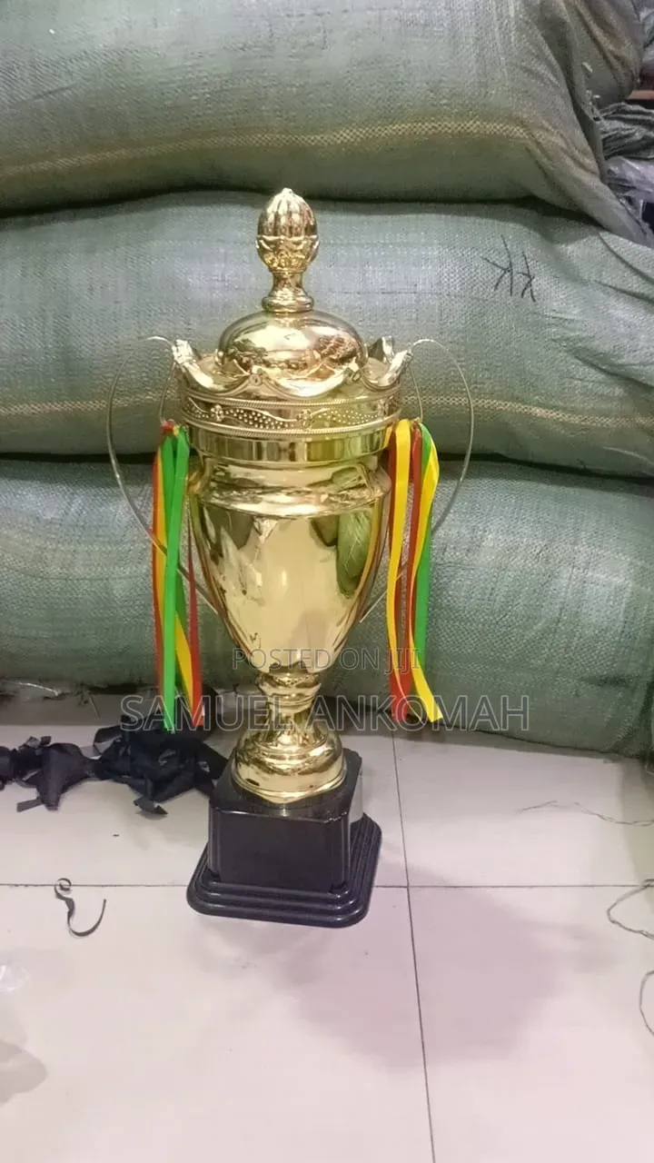 Gold Championship Trophy With Crown Lid Large Sportstournament Award