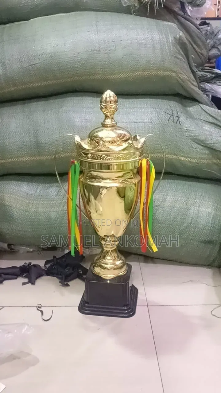 Gold Championship Trophy With Crown Lid Large Sportstournament Award