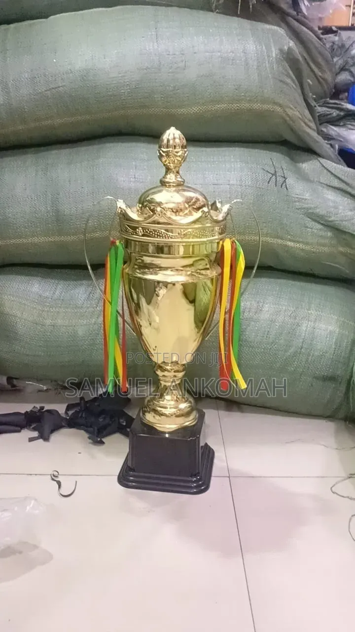 Gold Championship Trophy With Crown Lid Large Sportstournament Award