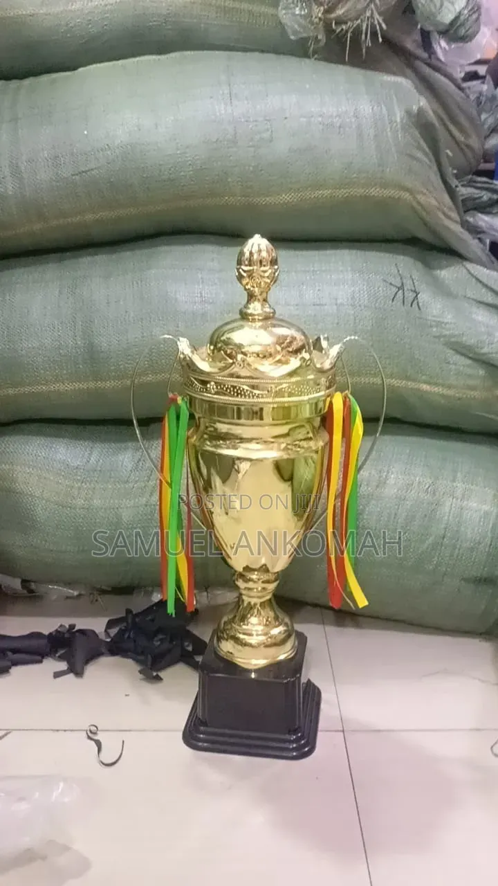 Gold Championship Trophy With Crown Lid Large Sportstournament Award