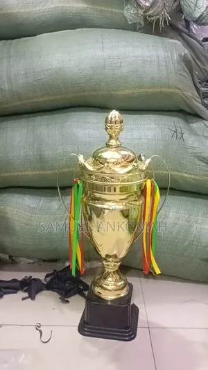 Gold Championship Trophy With Crown Lid Large Sportstournament Award