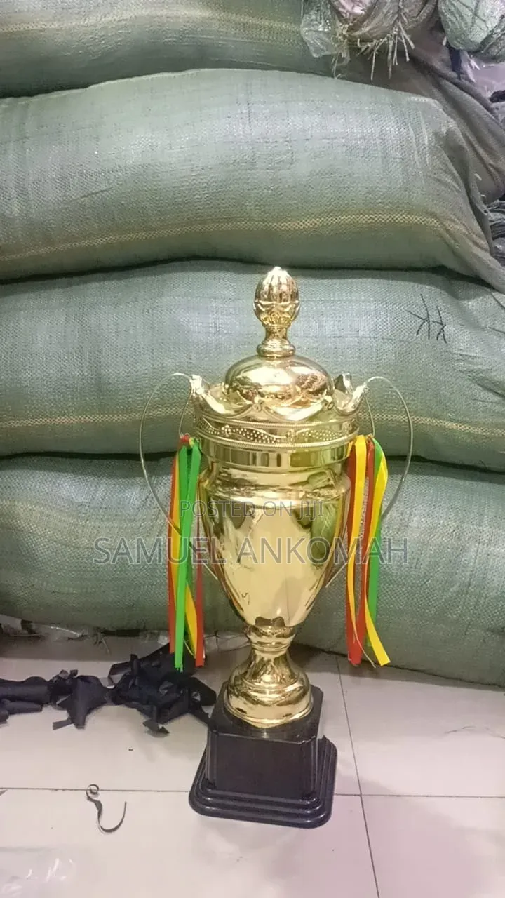 Gold Championship Trophy With Crown Lid Large Sportstournament Award