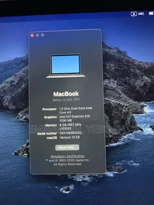 Laptop Apple MacBook 2017 8GB Intel Core M3 HDD 250GB