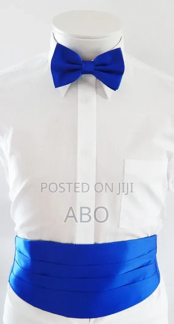 Bow Tie With 2 Pocket Square and Cummerbund Set
