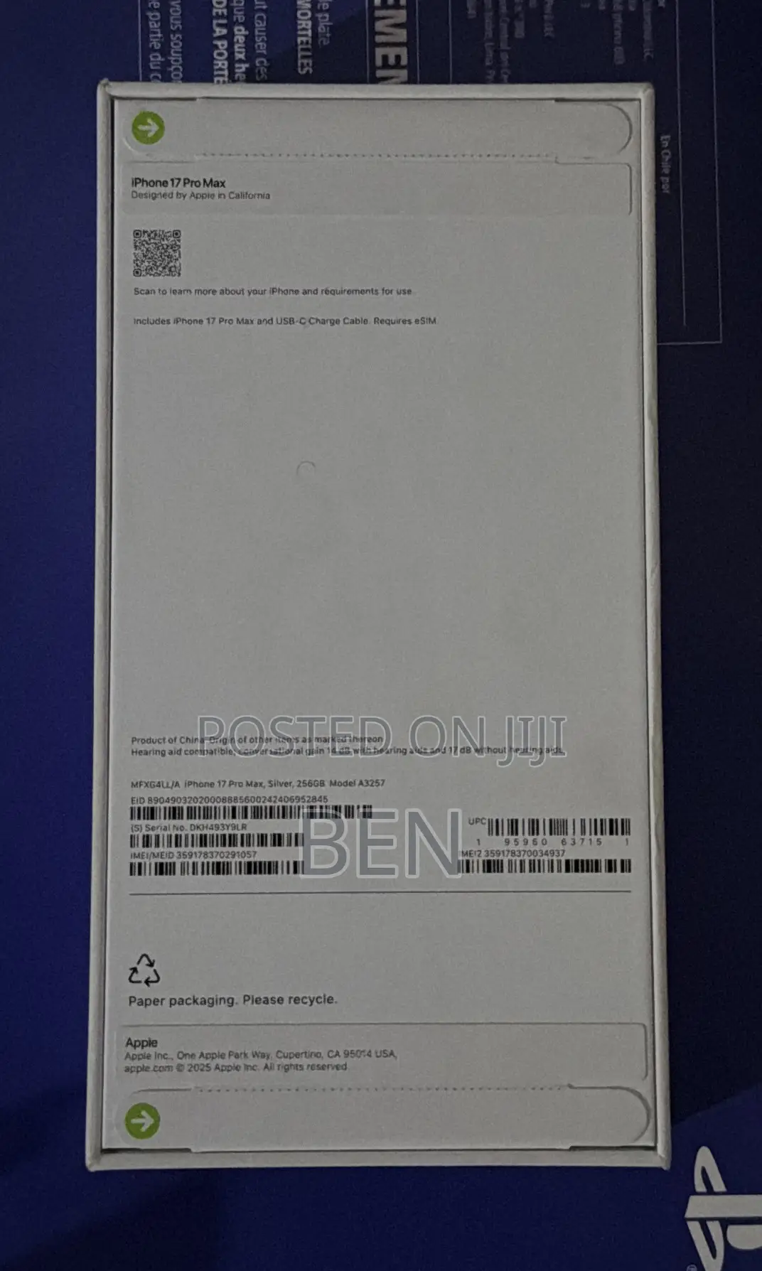 New Apple iPhone 17 Pro Max 256 GB Silver