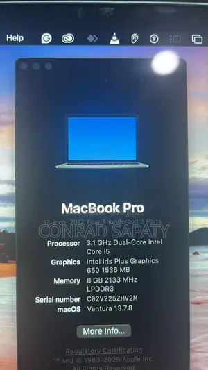 Laptop Apple MacBook Pro 2017 8GB Intel Core i5 SSD 512GB