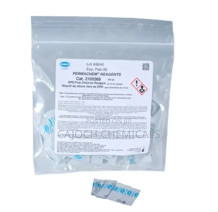 DPD Free Chlorine Reagent Powder Pillows, 10 Ml, Pk/100