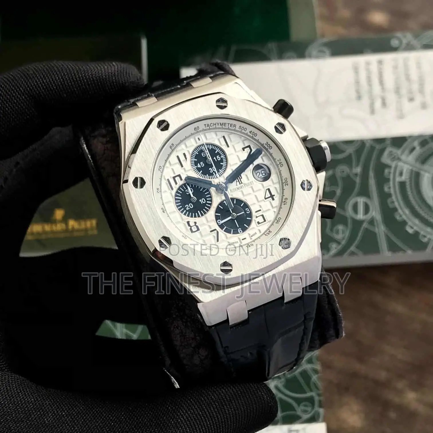 Audemars Piguet Off Shore Chronograph’S Black Leather Mens Watch