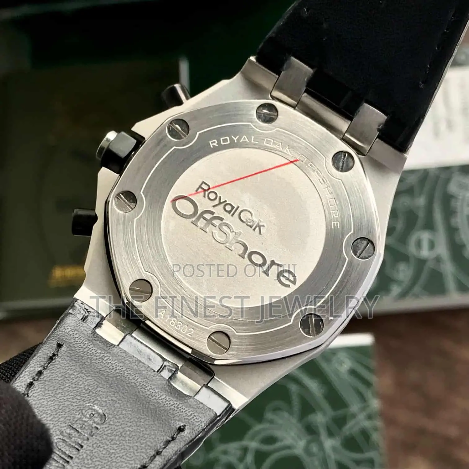 Audemars Piguet Off Shore Chronograph’S Black Leather Mens Watch