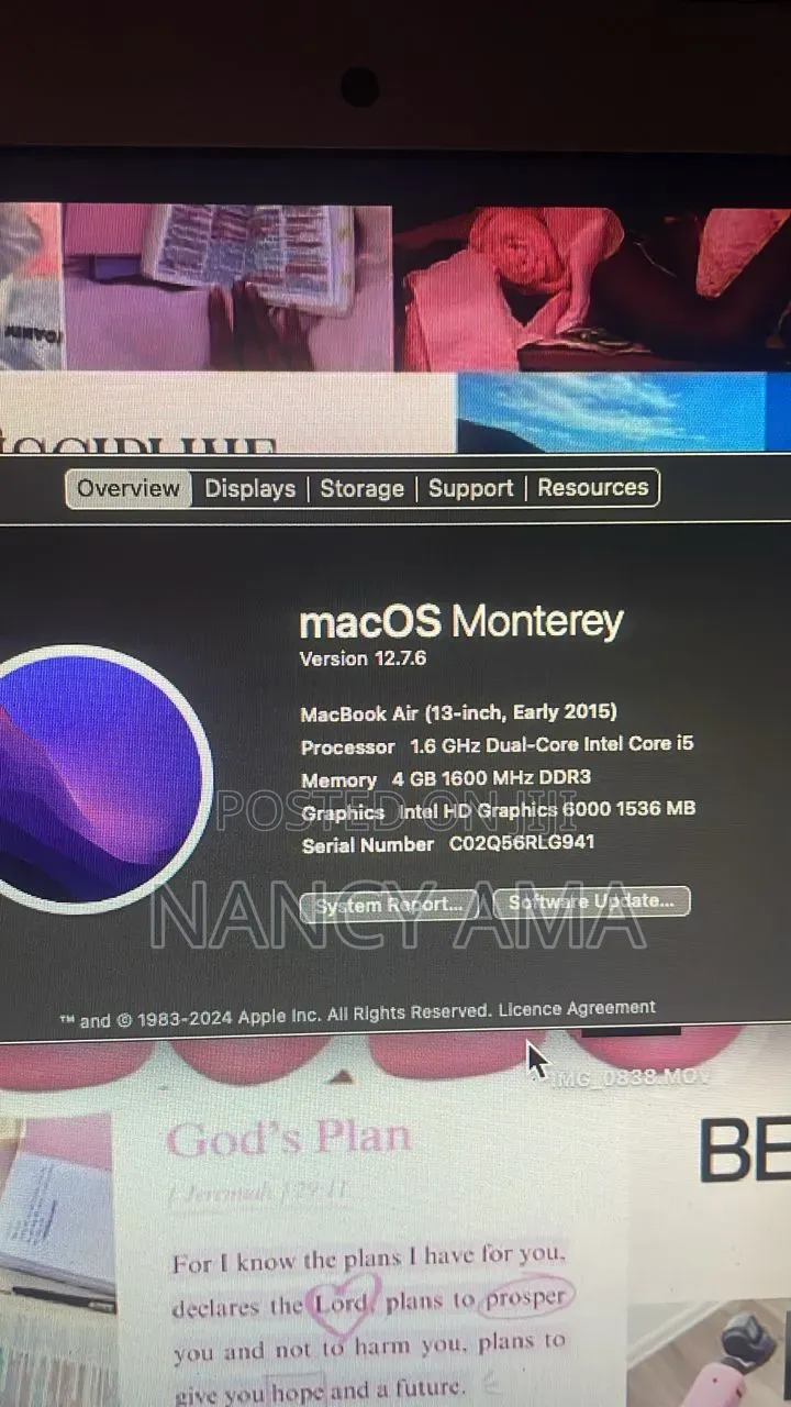 Laptop Apple MacBook Air 4GB Intel Core i5 SSD 256GB