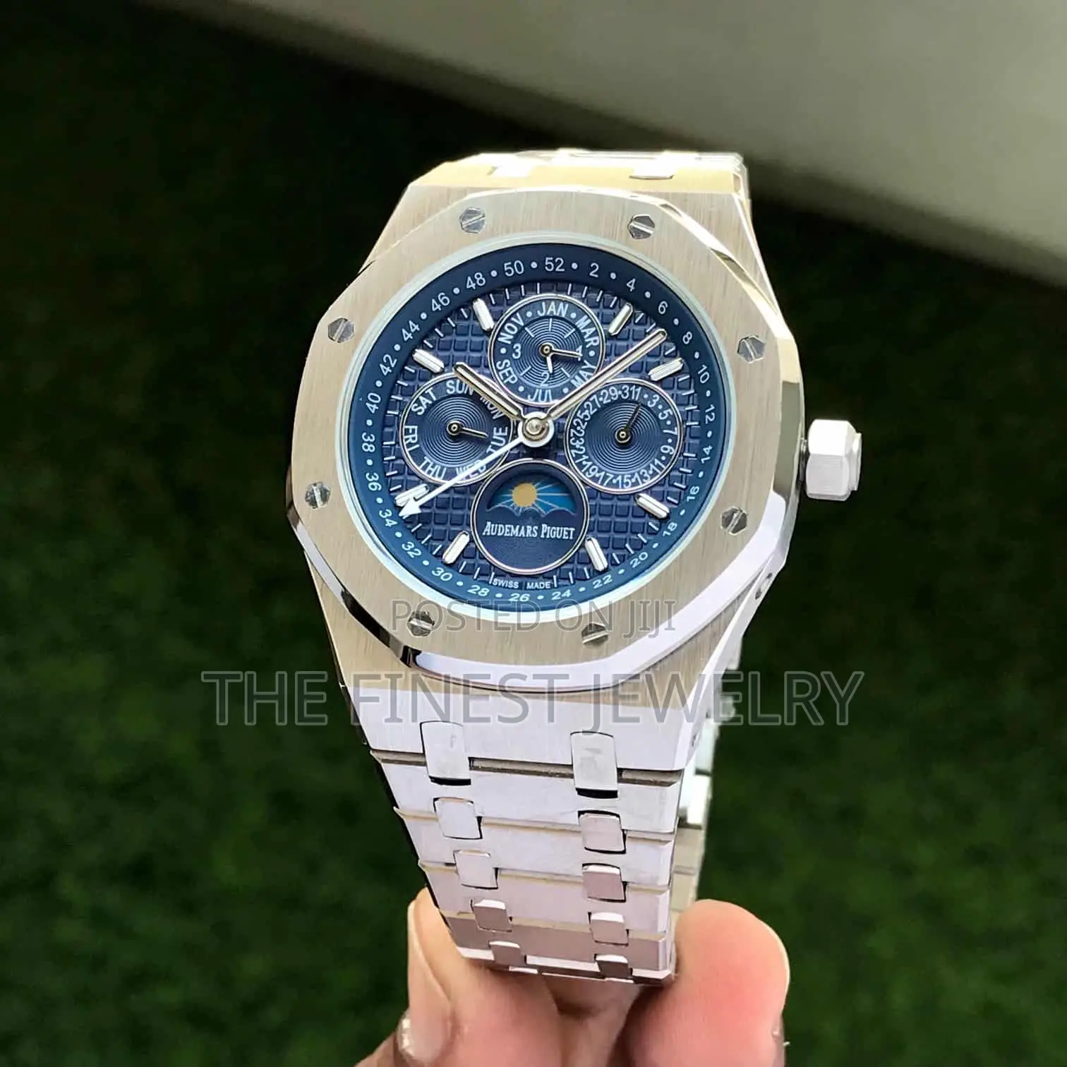 Audemars Piguet Perpetual Calendar Open Worked Silver Bluemens Watch