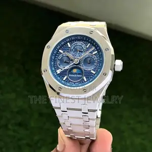 Audemars Piguet Perpetual Calendar Open Worked Silver Bluemens Watch