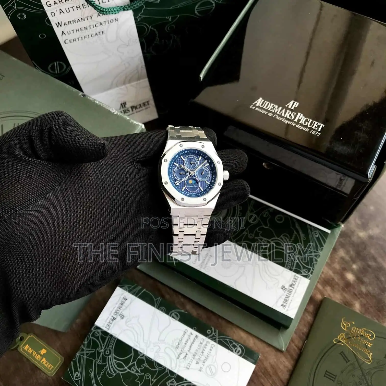 Audemars Piguet Perpetual Calendar Open Worked Silver Bluemens Watch