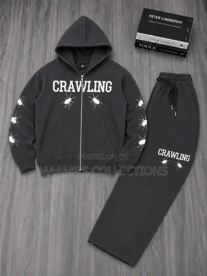 Men’S Distinctive Crawling Graphic and Spider Prints Hoodies Set
