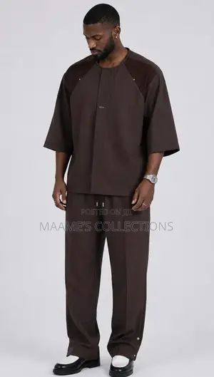 Men’S Elegant Simplicity Top and Down 2-Piece Set